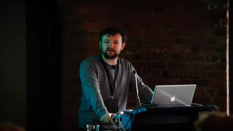 Sam minnze speaking at wdcnz july 20 11 image courtesy of jason naylor