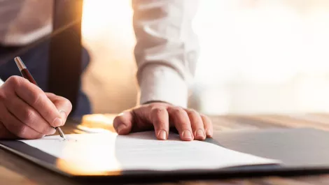 Signing contract