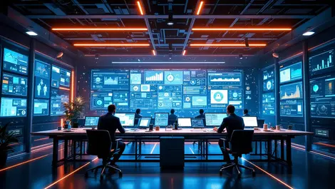 Modern european security operations centre professionals monitoring digital security