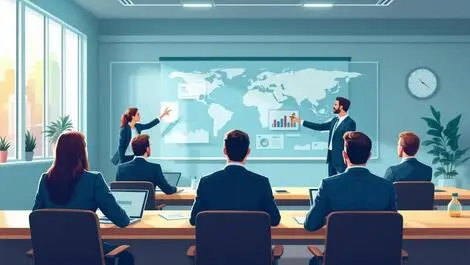 Professional classroom business adults financial compliance training global recognition