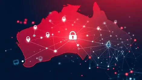 Secure digital data network map australia sydney interconnected nodes