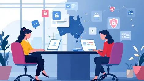 Australian professionals cybersecurity skills development office illustration