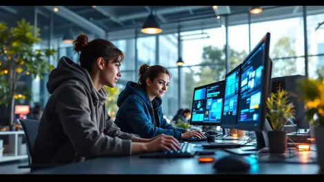 Canadian university students interacting with advanced computer lab equipment ai education