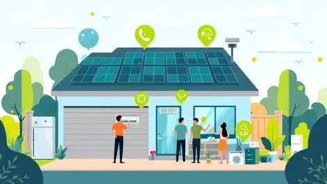 Australian suburban home solar panels family air conditioning energy efficiency