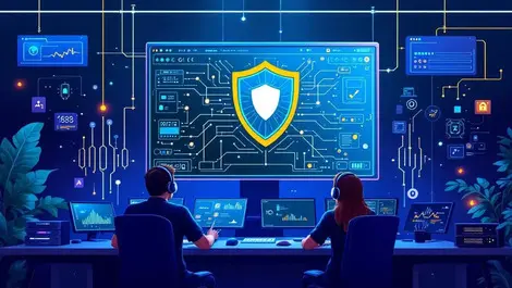 Modern it support center ai assistance with security shield