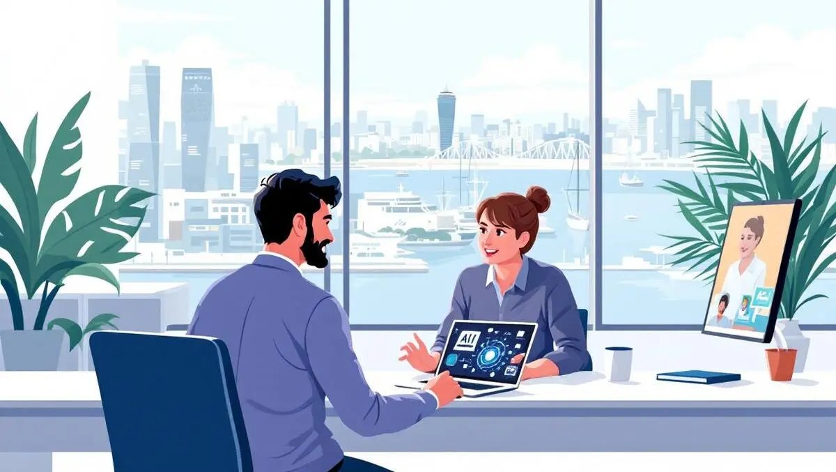 Modern nz office auckland skyline flexible work ai recruitment