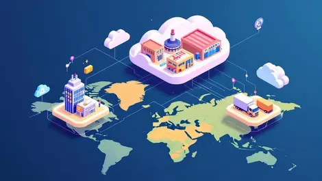Global cloud integration sales fulfilment nz au uk isometric