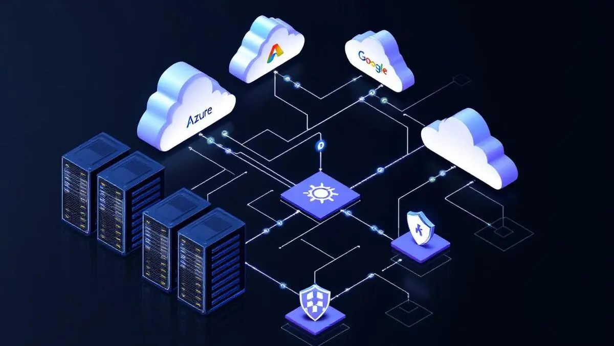 Isometric hybrid cloud network azure gcp with security visibility