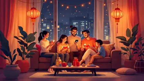 Australian family lunar new year melbourne digital red envelopes