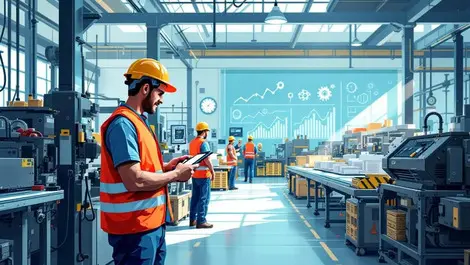 Nz factory interior workers with tablets modern machinery daylight