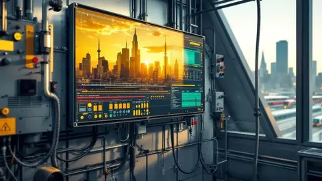 Rugged fanless industrial computer panel factory window city