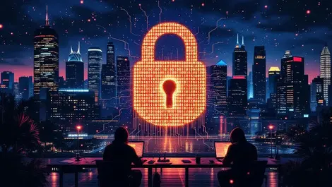 Anz city skyline night ai ransomware cyber extortion hackers