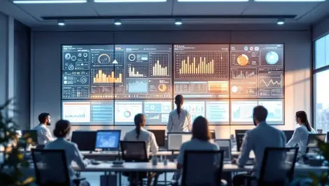 Modern hospital it control room staff dashboards secure data