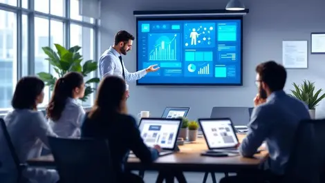 Professional corporate training workshop ai elearning laptops upskilling