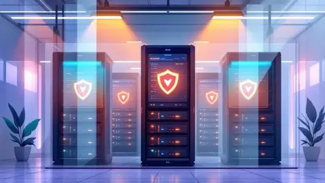 Secure enterprise server room malware isolated by aisl barrier guard